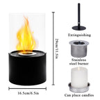 Simple Round Fireplace - Black (M)