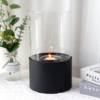 Simple Round Fireplace - Black (M)