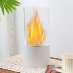 Simple Round Fireplace - White (S)
