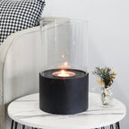 Simple Round Fireplace - Black (M)