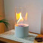 Simple Round Fireplace - White (S)