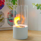 Simple Round Fireplace - White (S)