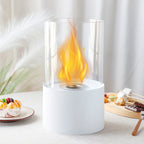 Simple Round Fireplace - White (M)