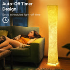 USB Floor Lamp 3000K Warm White - Tyvek Shade & Iron Base LED Light for Living Room, Bedroom, Esports Gaming