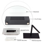 Elegant Glass-Framed Fireplace