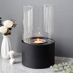 Simple Round Fireplace - Black (M)