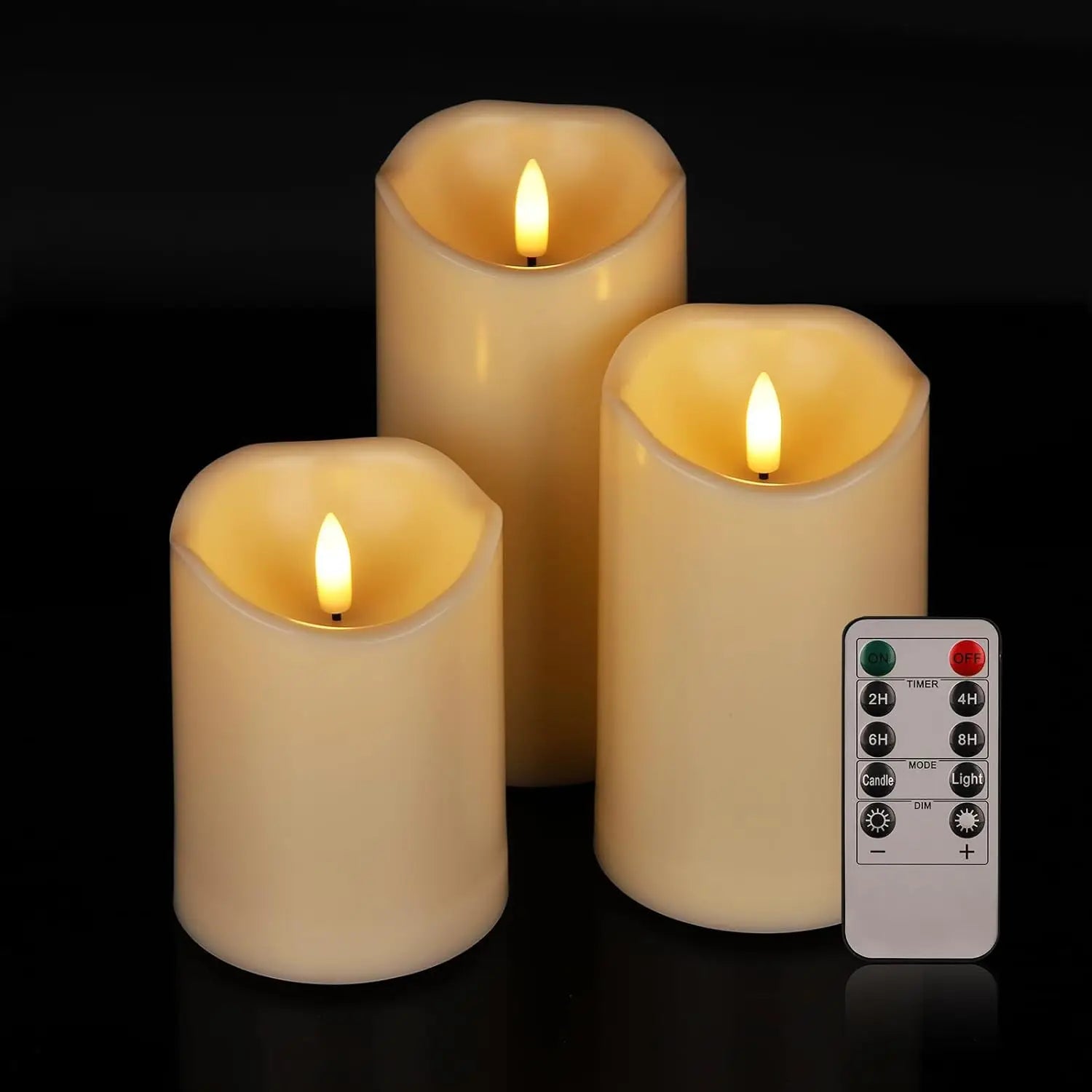 Realistic LED Candles - Set of 3