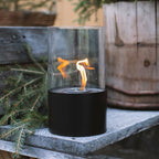 Simple Round Fireplace - Black (M)