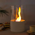 Simple Round Fireplace - White (M)