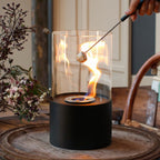 Simple Round Fireplace - Black (M)