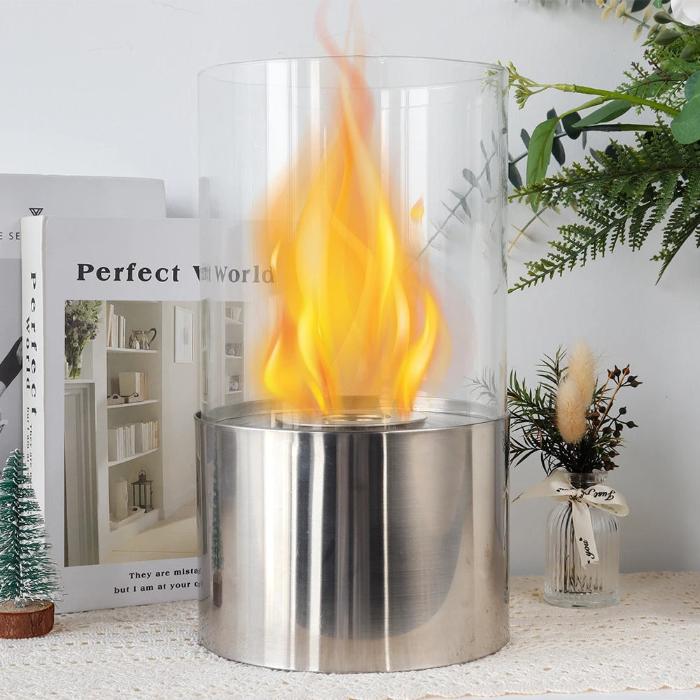 Simple Round Fireplace - Silver (M)