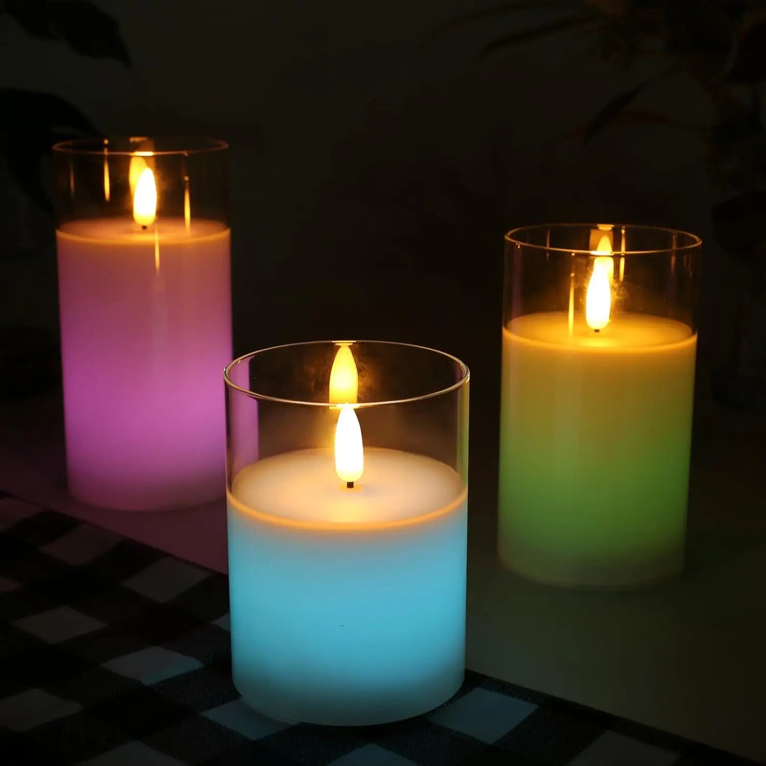 Realistic Glass Candles - Set of 3