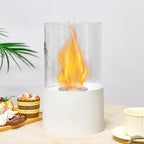 Simple Round Fireplace - White (M)