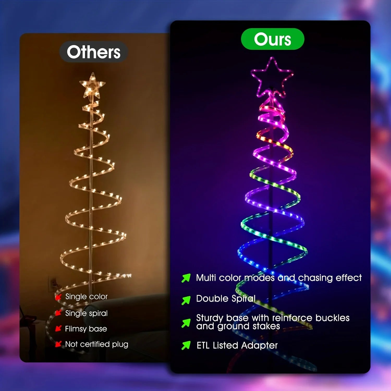 Double Spiral Christmas Tree Light