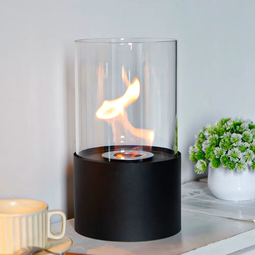 Simple Round Fireplace - Black (M)