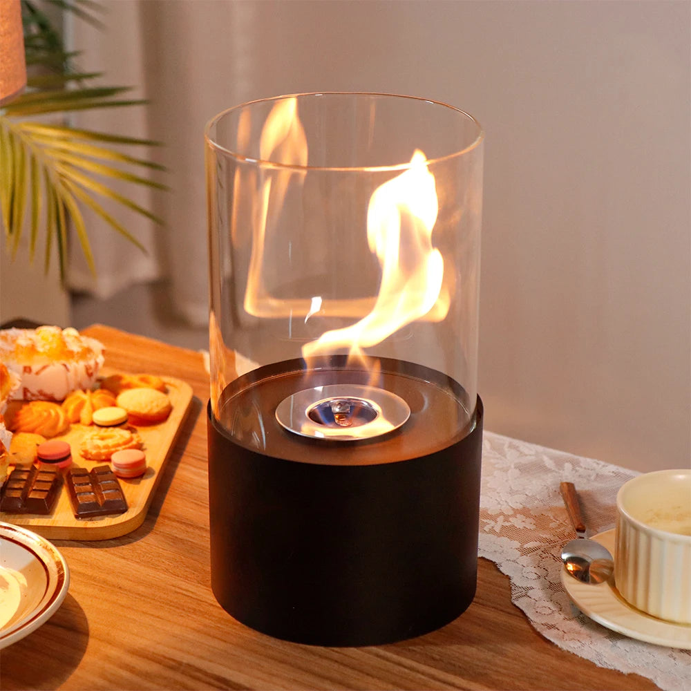 Simple Round Fireplace - Black (M)