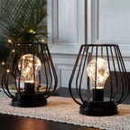 Metal Cage Lamp - Set of 2