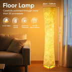 USB Floor Lamp 3000K Warm White - Tyvek Shade & Iron Base LED Light for Living Room, Bedroom, Esports Gaming