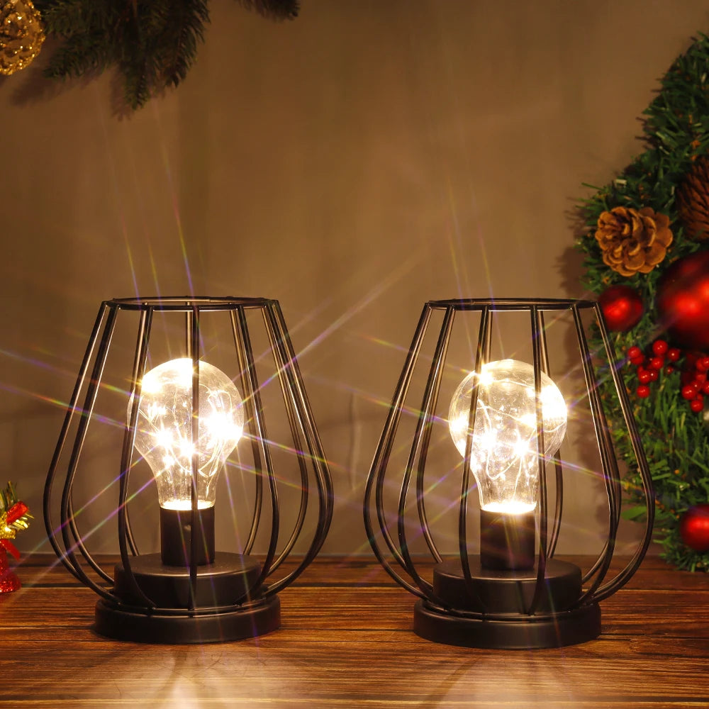 Metal Cage Lamp - Set of 2