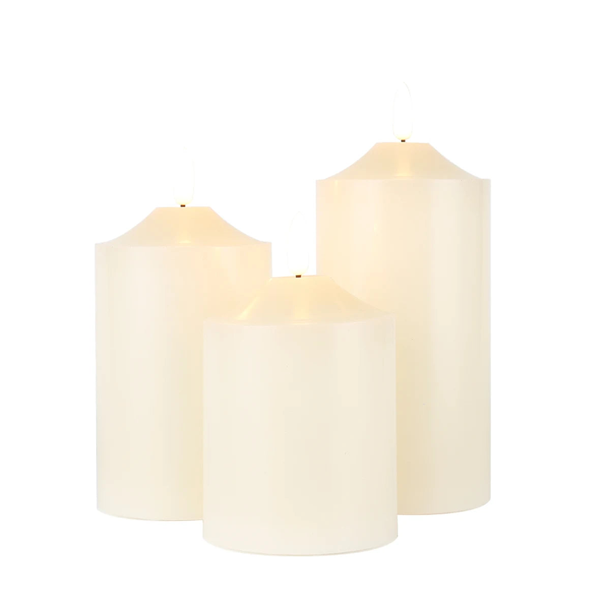 Realistic Flame Candles - Set of 3