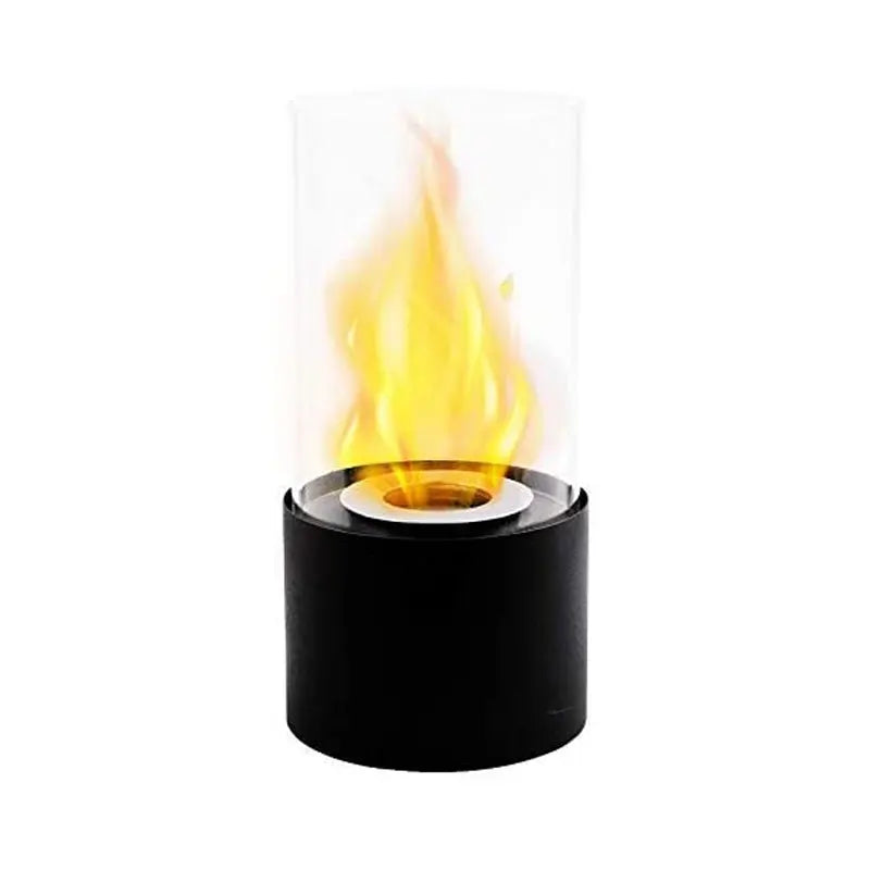 Simple Round Fireplace - Black (S)