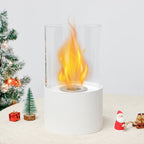 Simple Round Fireplace - White (M)