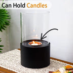 Simple Round Fireplace - Black (M)