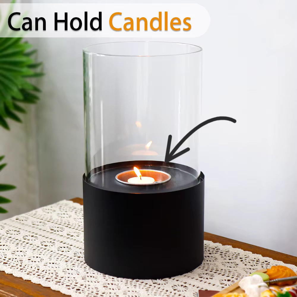 Simple Round Fireplace - Black (M)