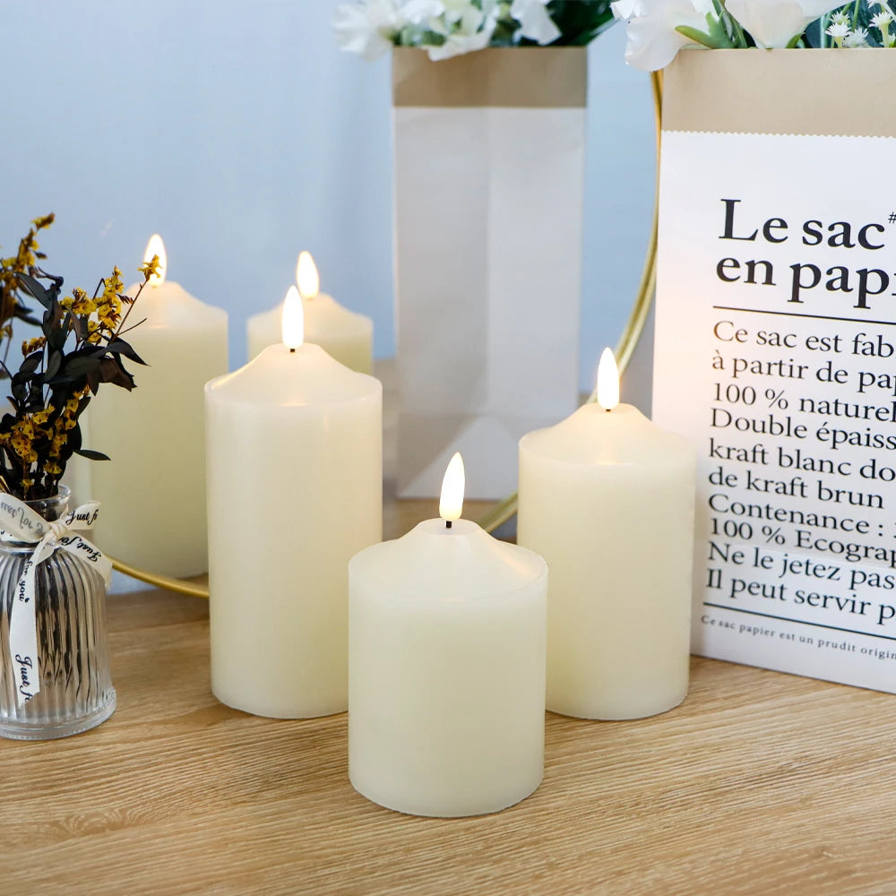 Realistic Flame Candles - Set of 3