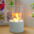 Simple Round Fireplace - White (M)