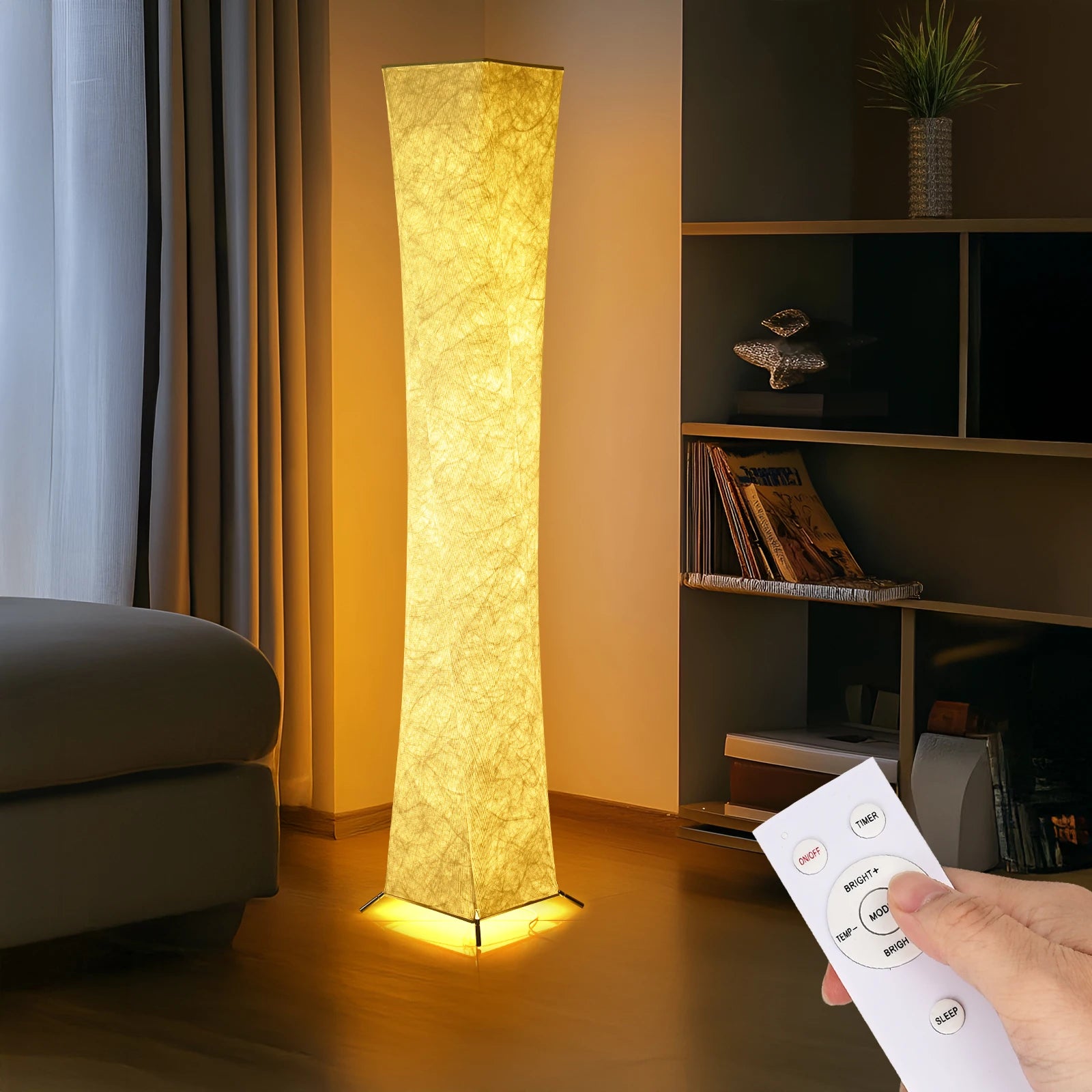 USB Floor Lamp 3000K Warm White - Tyvek Shade & Iron Base LED Light for Living Room, Bedroom, Esports Gaming