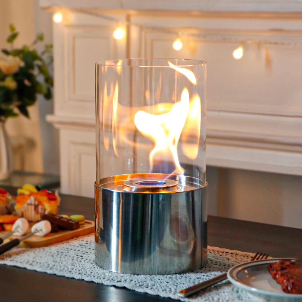 Simple Round Fireplace - Silver (M)