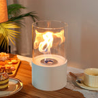 Simple Round Fireplace - White (M)