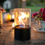 Simple Round Fireplace - Black (M)