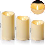 Realistic LED Candles - Set of 3