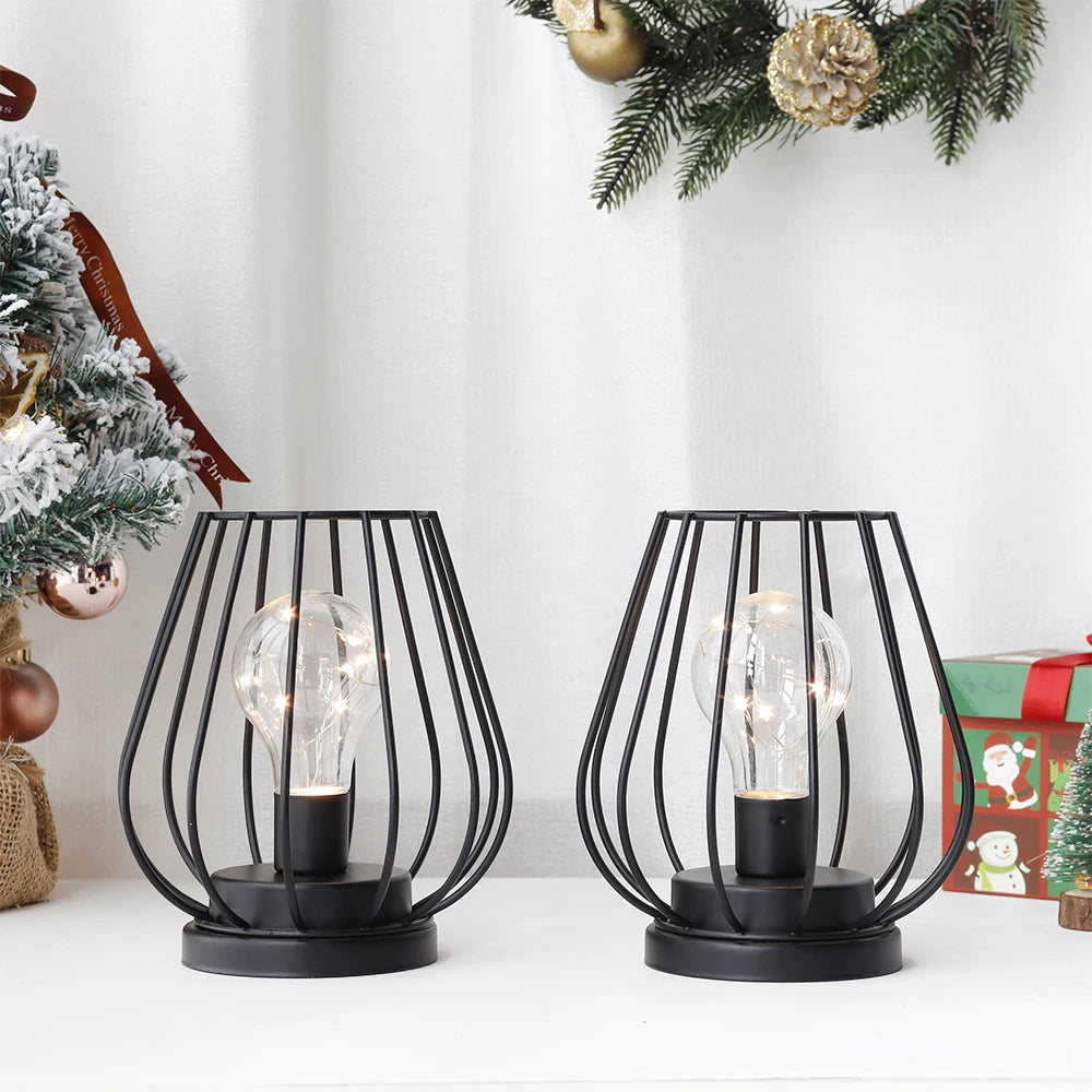 Metal Cage Lamp - Set of 2