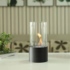 Simple Round Fireplace - Black (S)