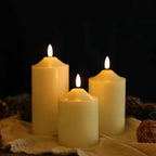 Realistic Flame Candles - Set of 3