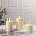 Realistic Glass Candles - Set of 3