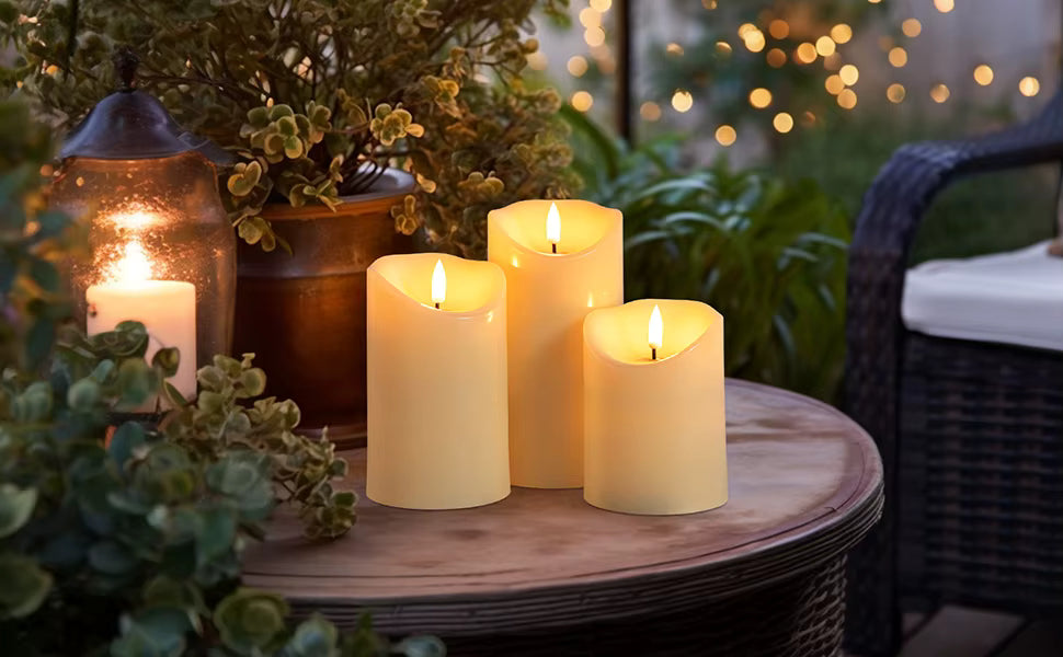 Realistic LED Candles - Set of 3