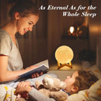USB Rechargeable 3D LED Moon Lamp Humidifier 880ml Night Light Stand Aromatherapy Diffuser for Bedroom Home Decor Birthday Gift