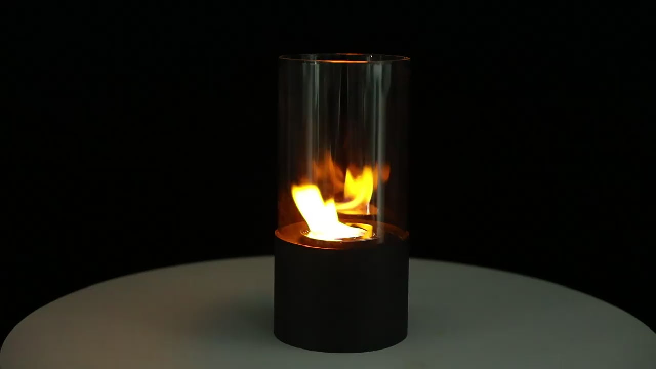 Simple Round Fireplace - Black (S)